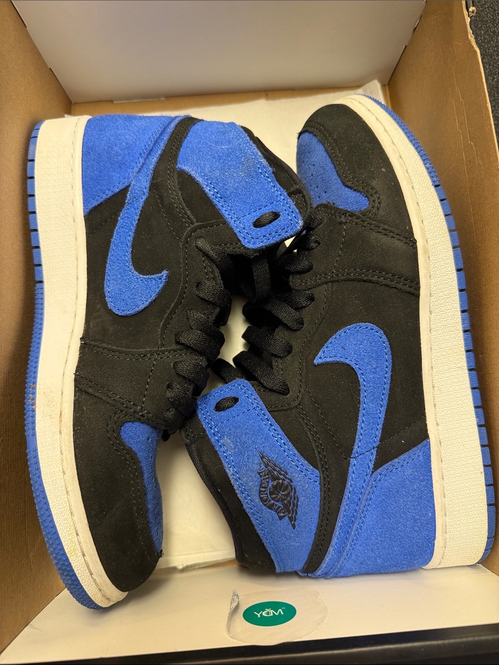 Nike Air Jordan 1 Mid Black & Royal Blue Suede Sneakers